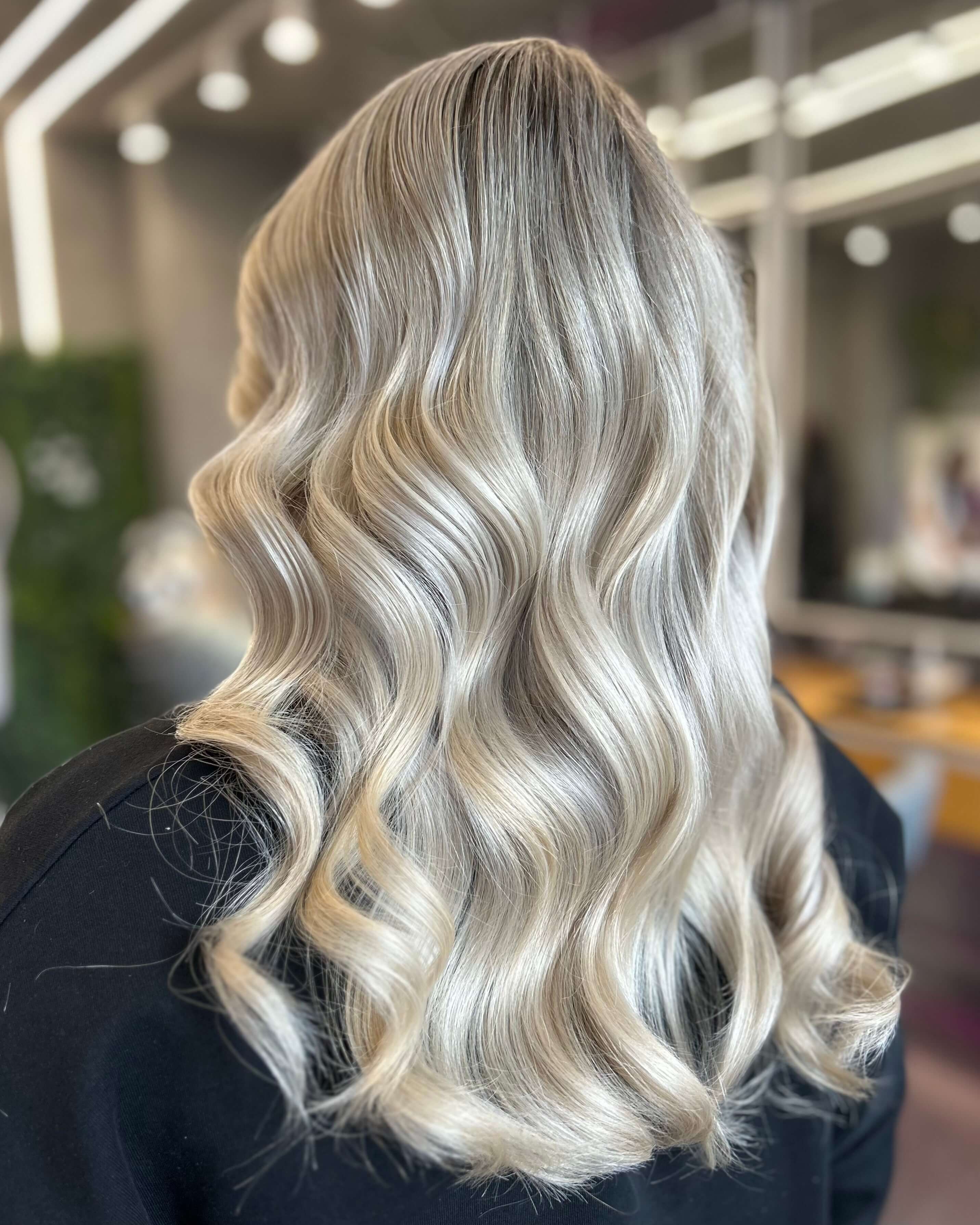Healthy blonde hair with no yellow at Ivy Dubai